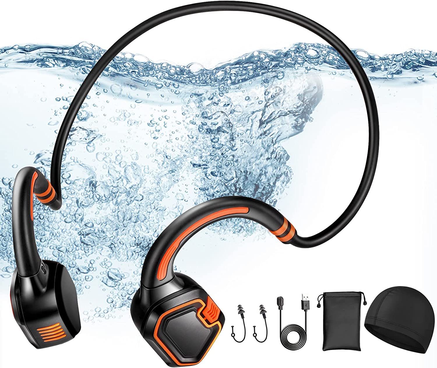 AOSMAN Swimming Headphones Underwater Waterproof Bone Conduction Bluetooth Headphones 1
