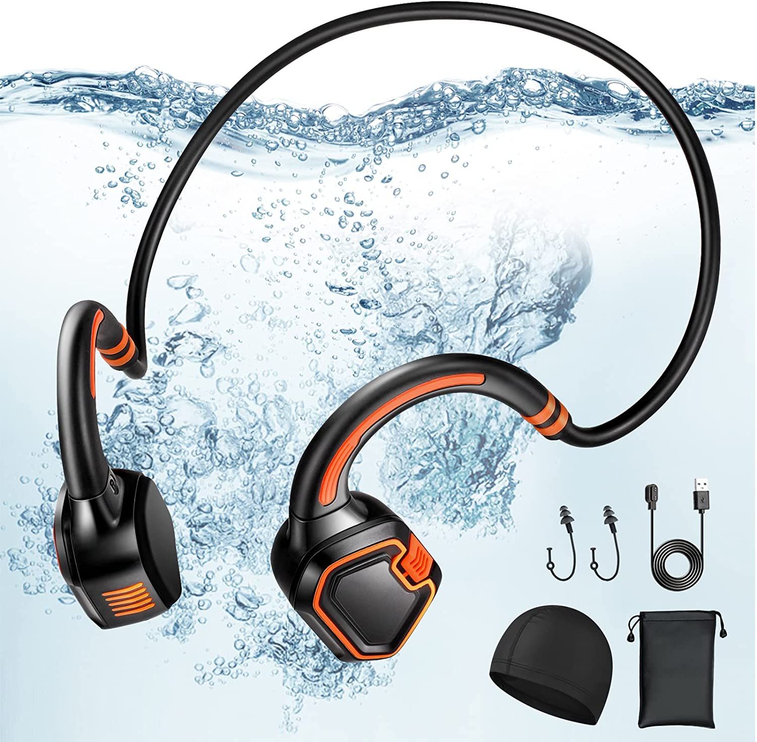 AOSMAN Swimming Headphones Underwater Waterproof Bone Conduction Bluetooth Headphones 4