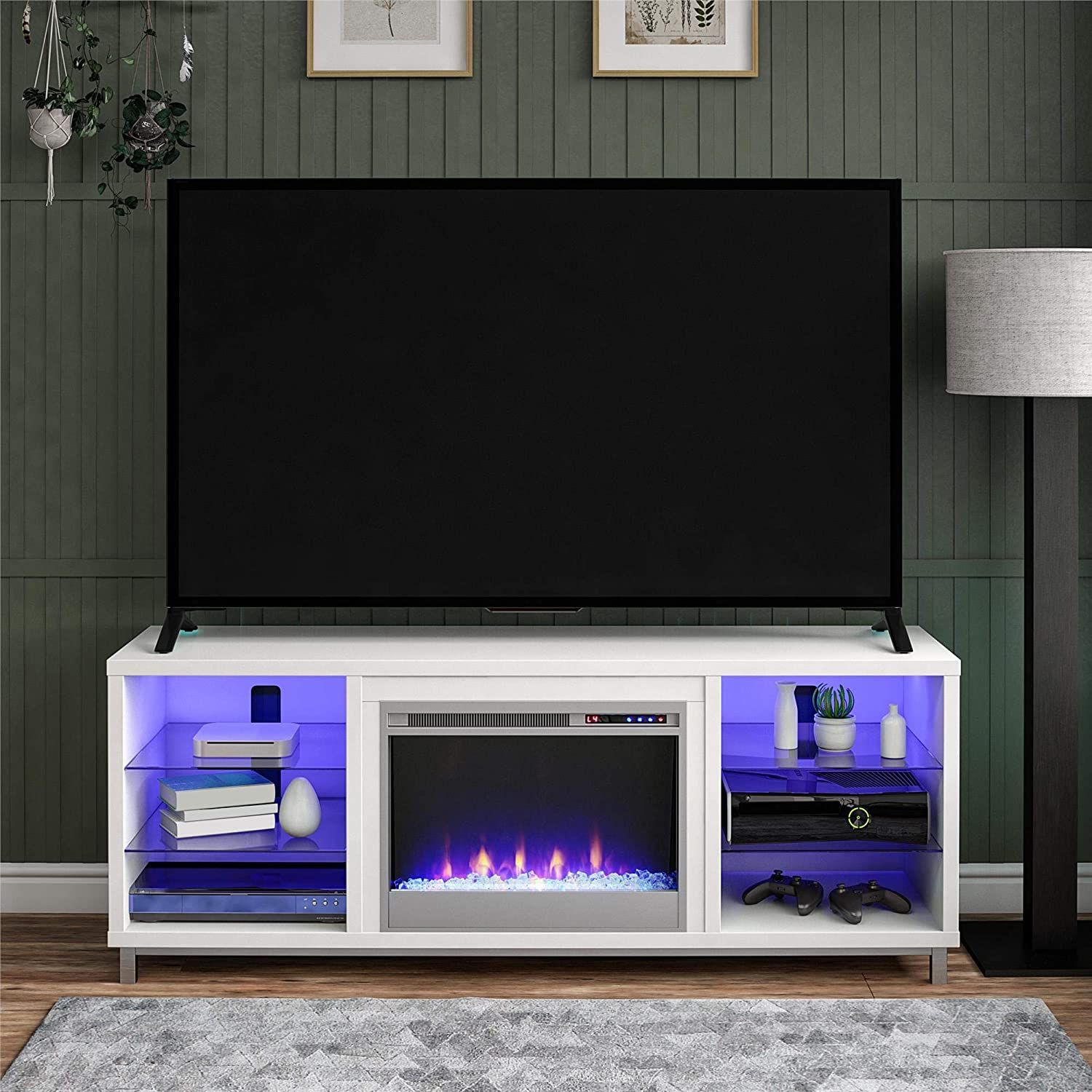Ameriwood Home Fireplace TV stand best cute TV accessories
