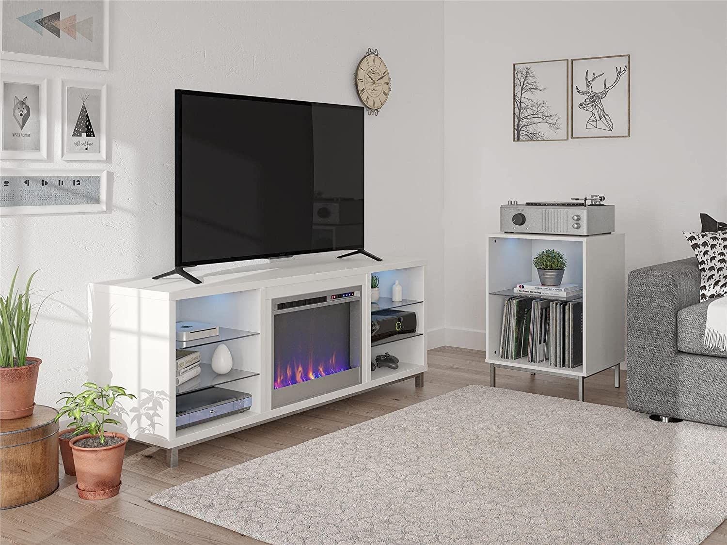Ameriwood Home Fireplace TV Stand best cute TV accessories