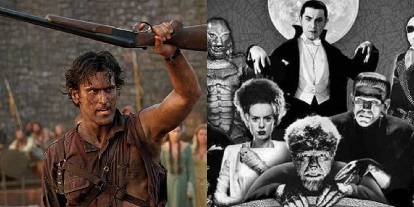 Ash Williams and the Classic Universal Monsters