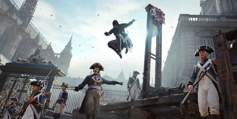 An assassination in Assassin's Creed Unity.