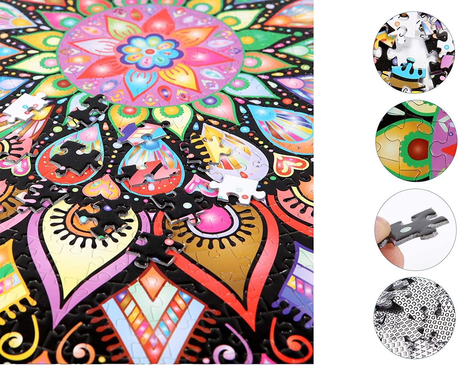 Bgraamiens Geometric Colorful 1000 Pieces Mandala Jigsaw Puzzle 3