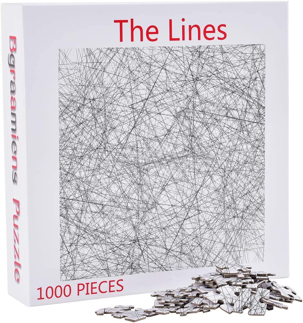 Bgraamiens The Lines -1000 Pieces Black and White Jigsaw Puzzles 2