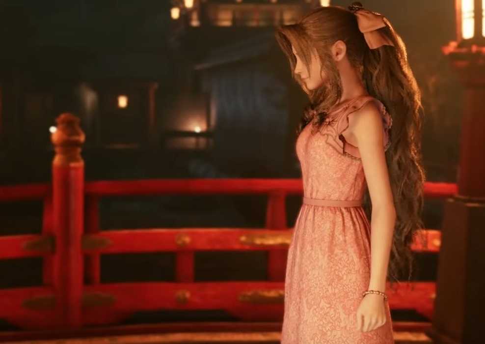 ff7 remake aerith pink dress Final Fantasy VII Remake Aerith Gainsborough Pink Dress Halloween Carnival Outfit Cosplay Costume