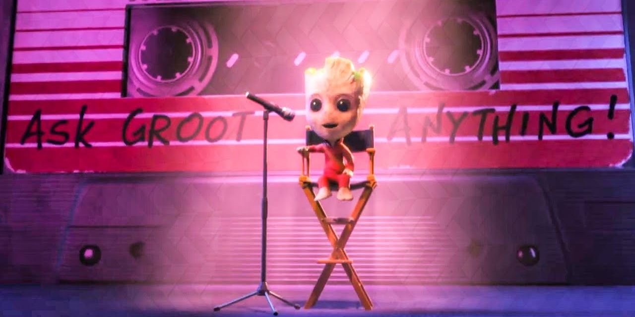 Groot performs for an audience in Ralph Breaks The Internet