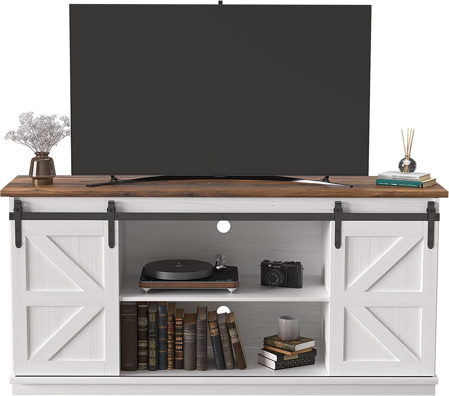 JUMMICO Farmhouse Style TV Stand 1