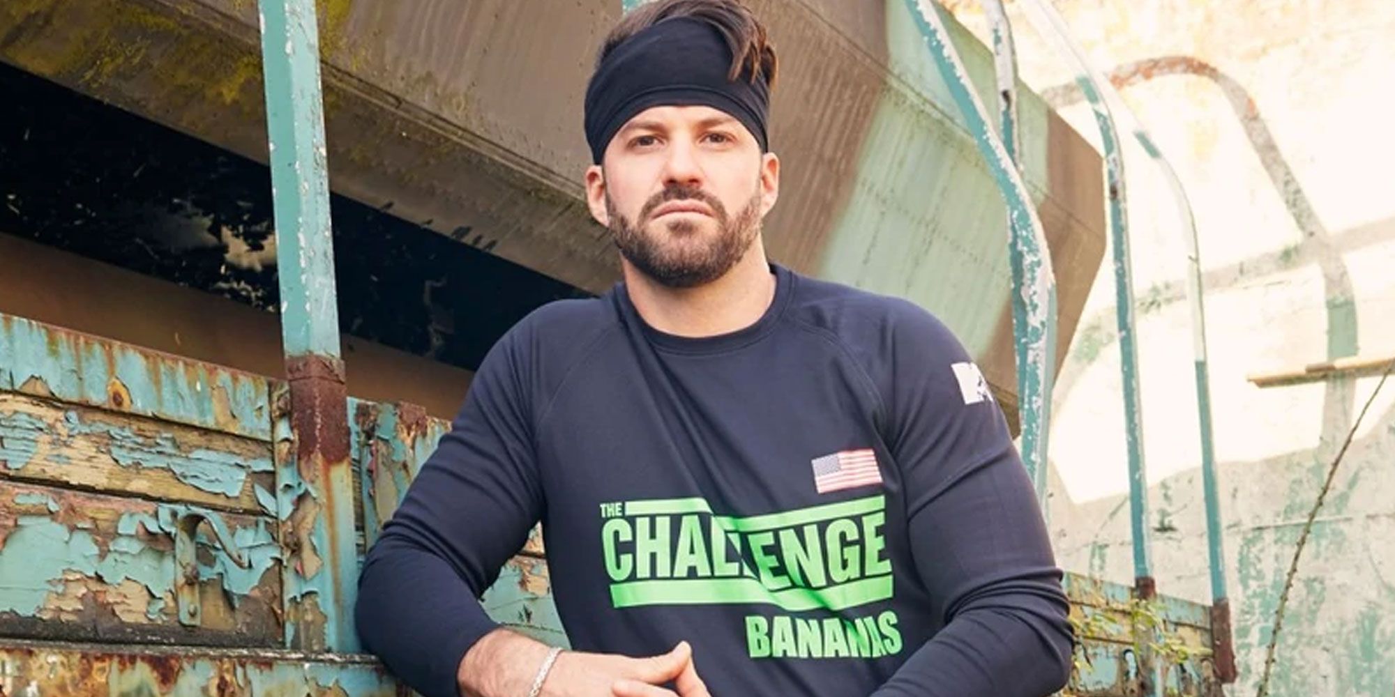 Johnny “Bananas” Devenanzio on The Challenge wearing a The Challenge t-shirt