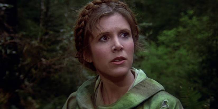 Leia looking concerned in Return of the Jedi