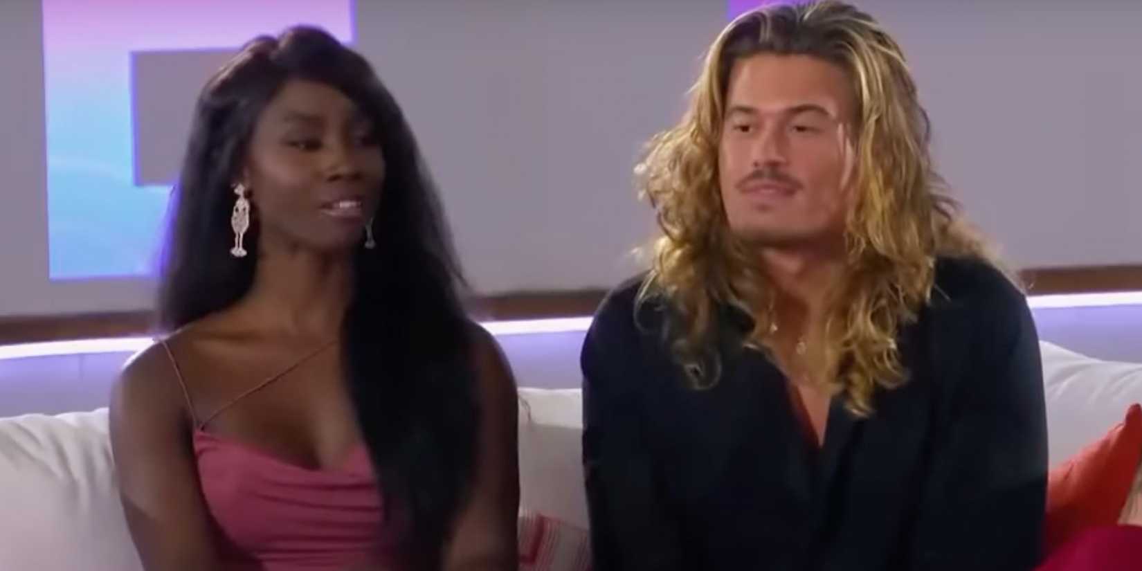 Love Island Sereniti Tyler sitting on couch