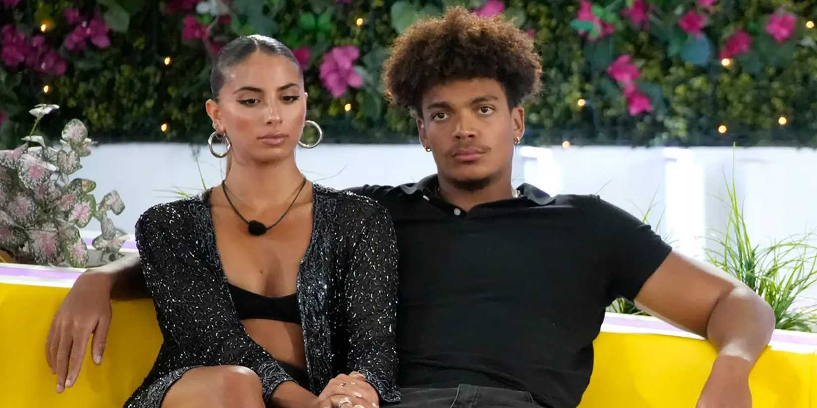 Love Island USA Phoebe Chad sitting outside talking