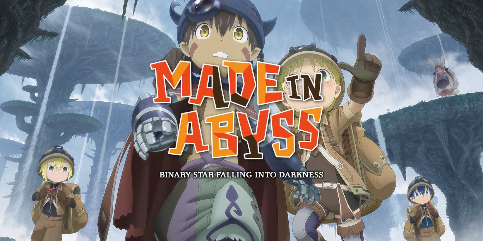 Made in Abyss- Binary Star Falling into Darkness Review main cast key art with title