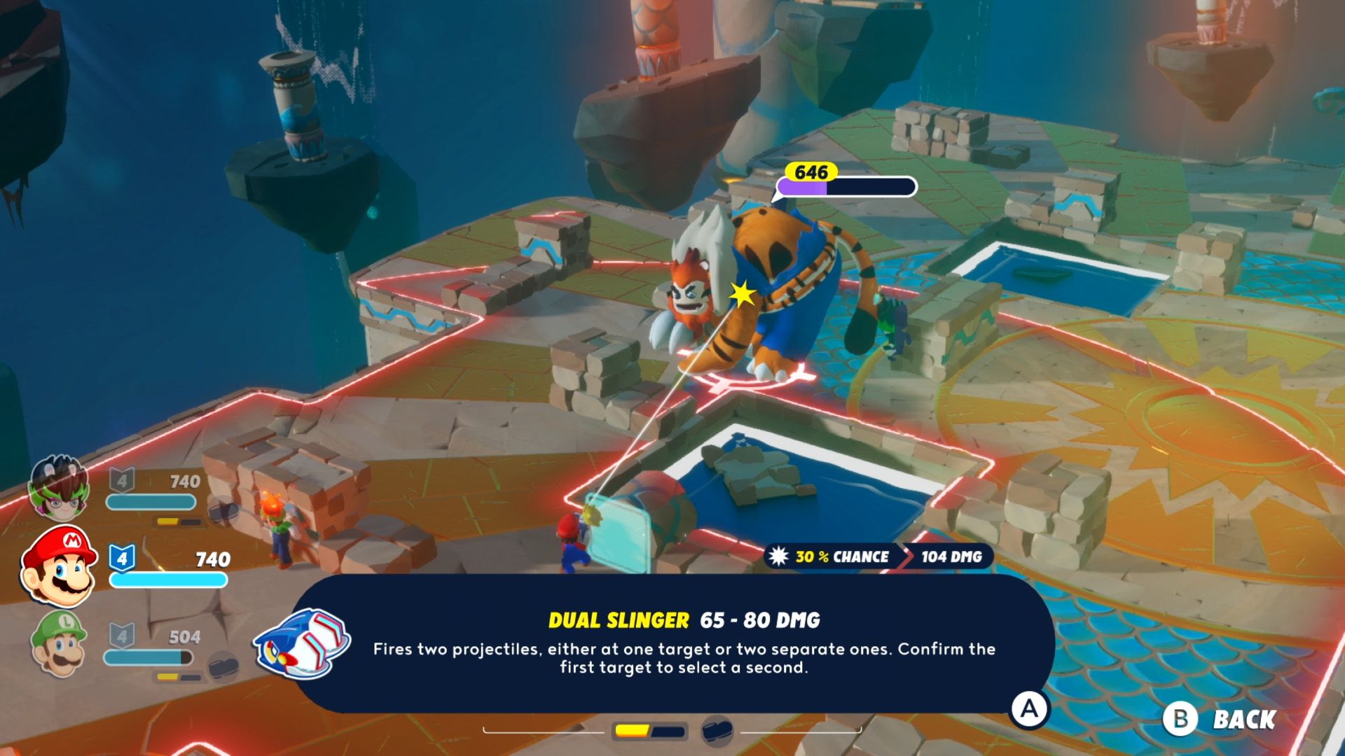 Mario + Rabbids Sparks of Hope Battle UI