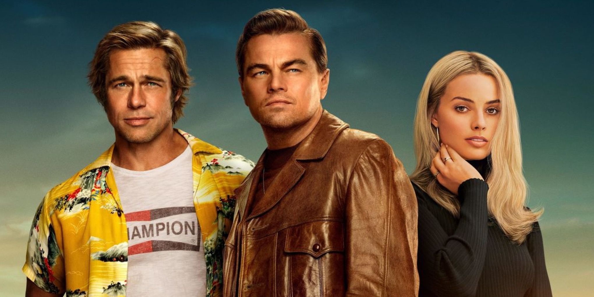 Brad Pitt, Leonardo DiCaprio and Margot Robbie in Once Upon a Time in Hollywood (2019)