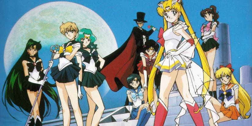 Sailor Moon-Anime-Key-Art mit der Titelheldin und ihren Nebendarstellern.