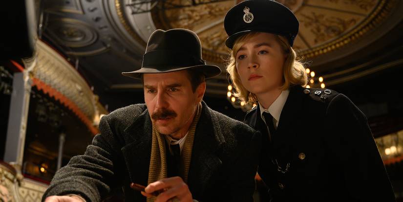 Saoirse Ronan e Sam Rockwell em See How They Run