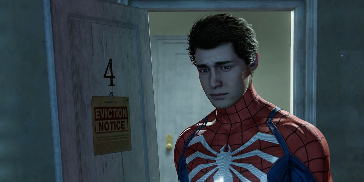 Peter Parker senza maschera durante lo sfratto in Marvel