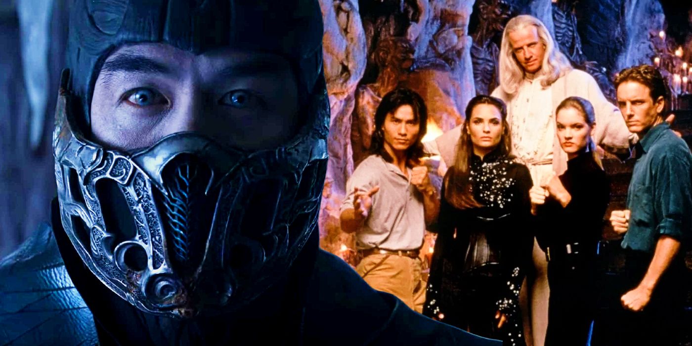 Sub-Zero em Mortal Kombat (2021) e o elenco de Mortal Kombat (1995)