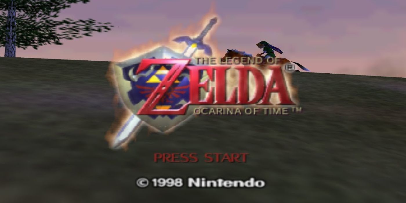 The Legend of Zelda Ocarina of Time start menu.
