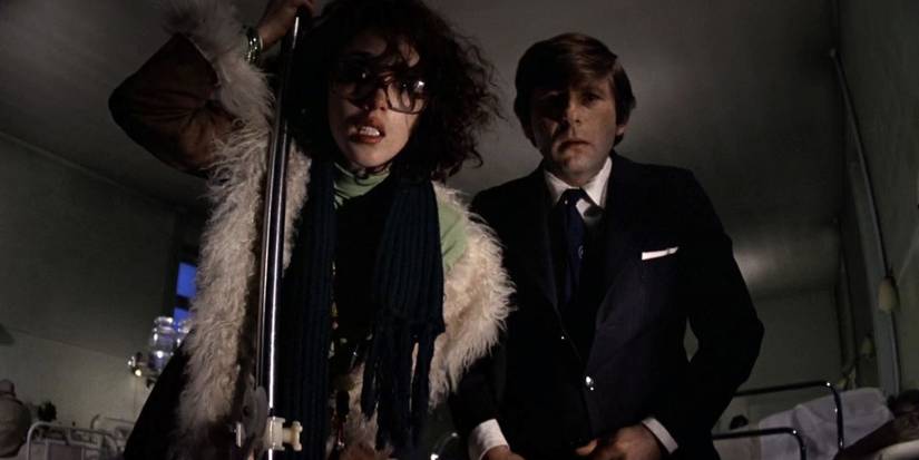 The characters looking alarmed in The Tenant