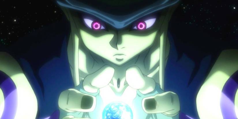 Meruem von Hunter x Hunter hält die Welt in seinen Händen.