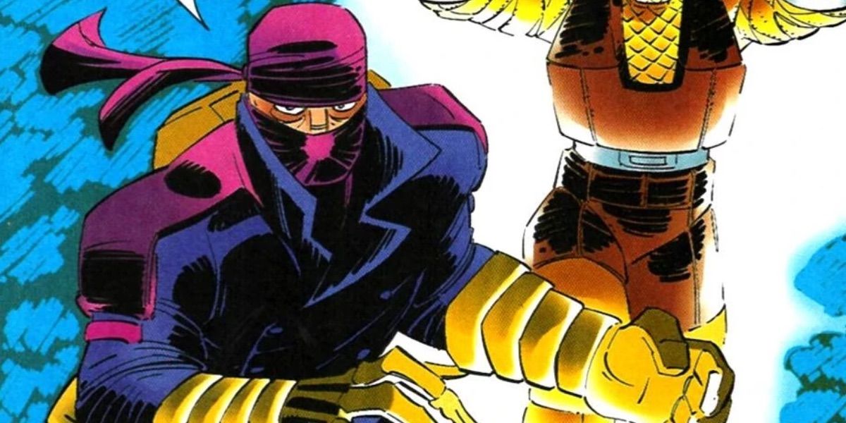 Trapster attacks in Marvel Comics 