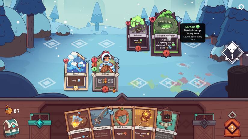 Wildfrost Review: Deckbuilding in a Winter Wonderland
