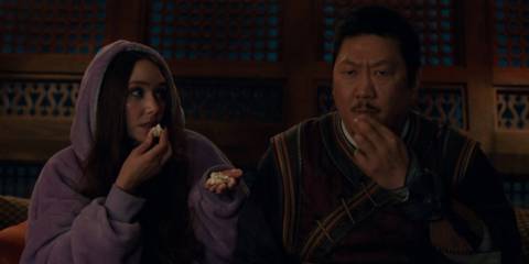 Wong and Madisynn eating popcorn in She-Hulk Attorney at Law