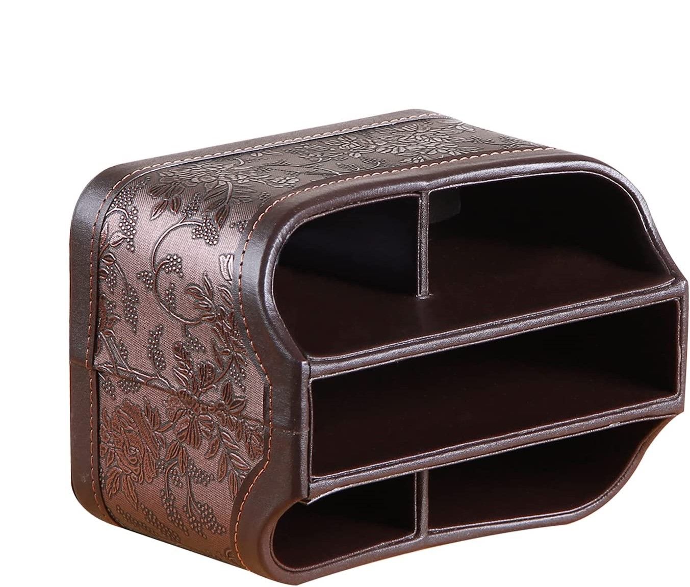 Yapishi Antique Leather Remote Caddy best cute TV accessories