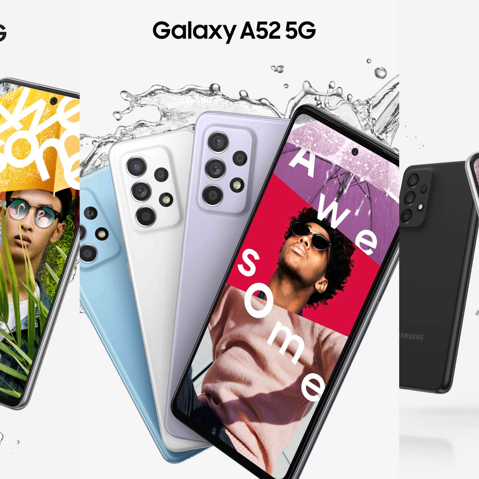 Galaxy S22 White and S22+ Pinkgold appear from both diagonal directions,  overlapping and zooming out, and the rear view facing the front. After  that, the Galaxy S22 White rotates and moves to ..., image size:1600x1600