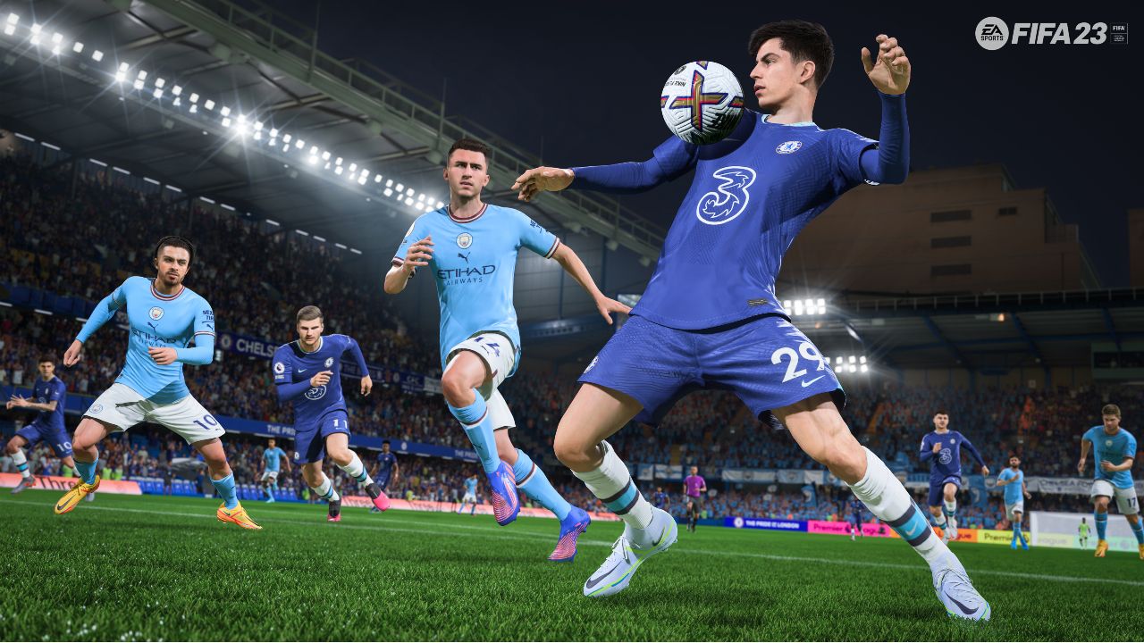 A Player Using Skill to Balance the Ball in FIFA 23