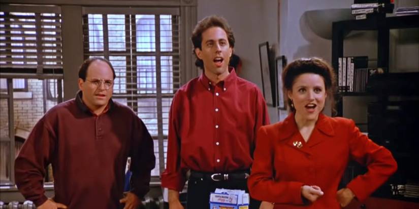 Jerry, George e Elaine em um episódio de Seinfeld.