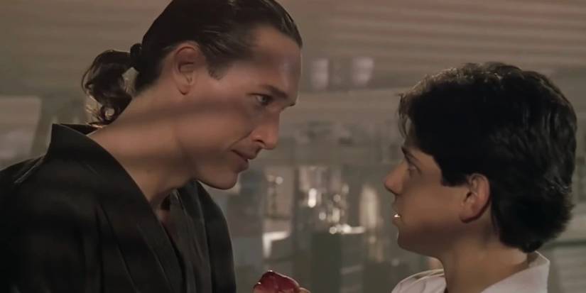 ralph macchio as daniel and thomas ian griffith as terry karate kid 3