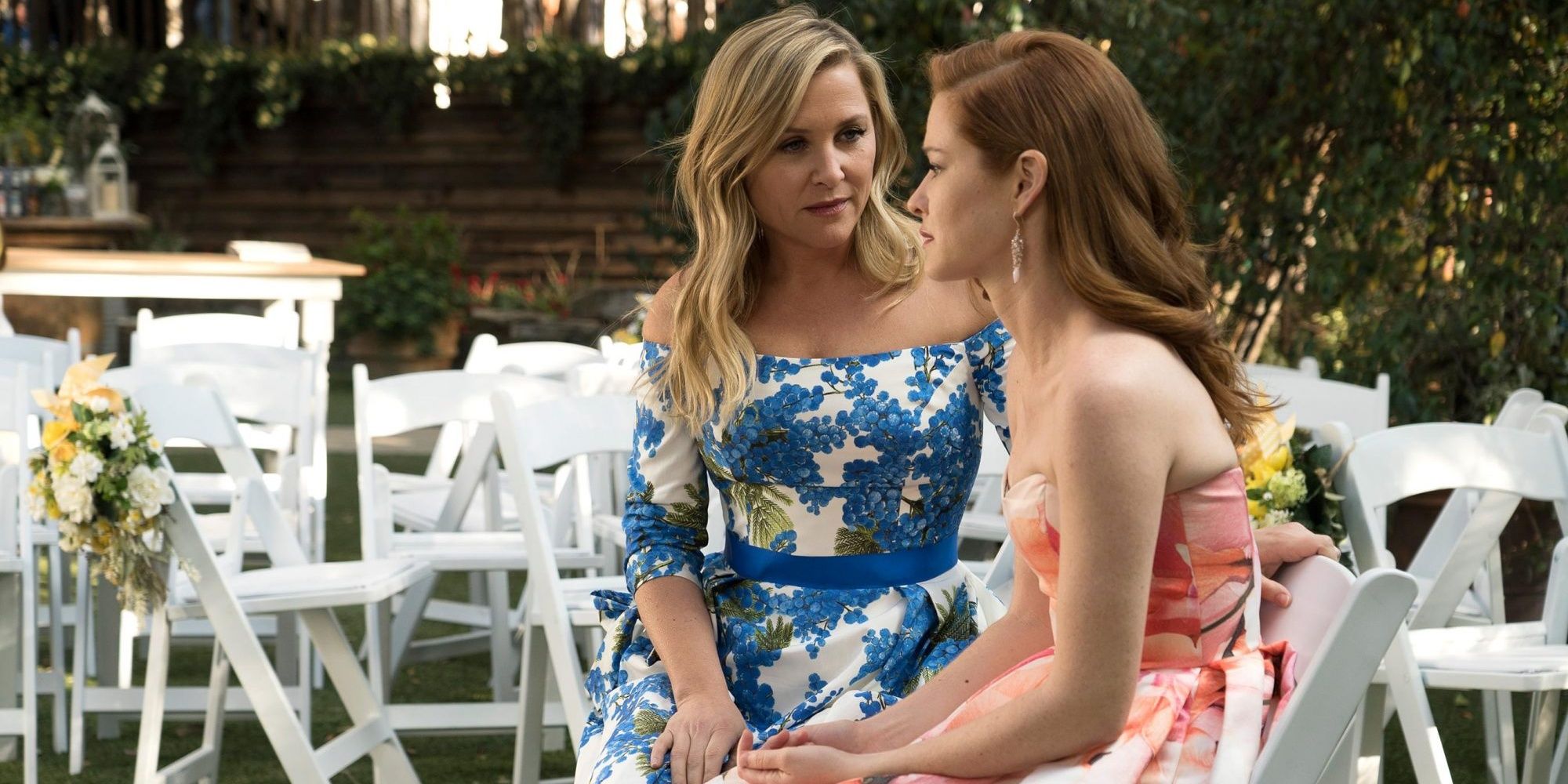 Arizona sits with April at a wedding in Grey's Anatomy 