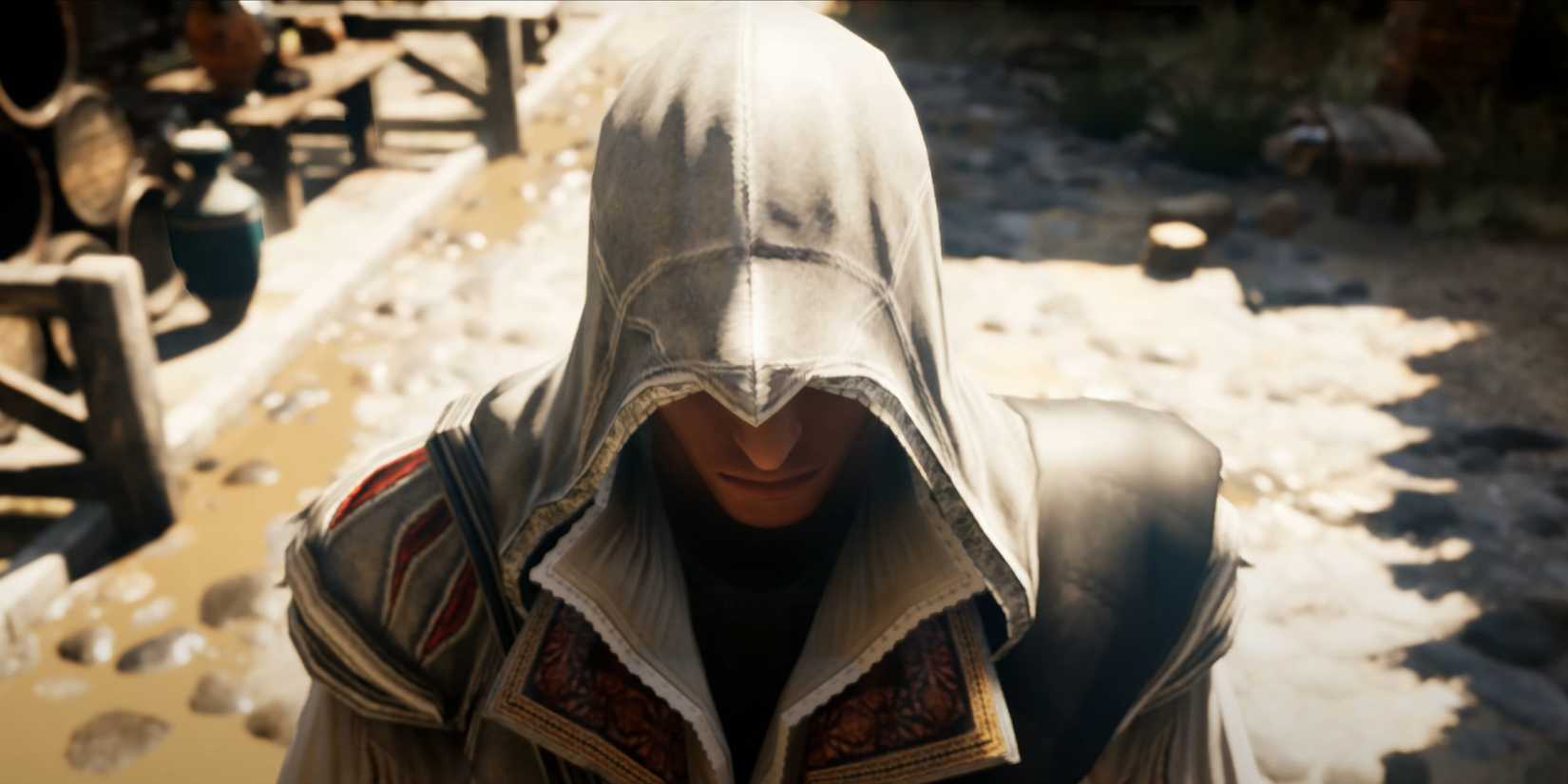 A screenshot of Ezio in an Unreal Engine 5 Trailer
