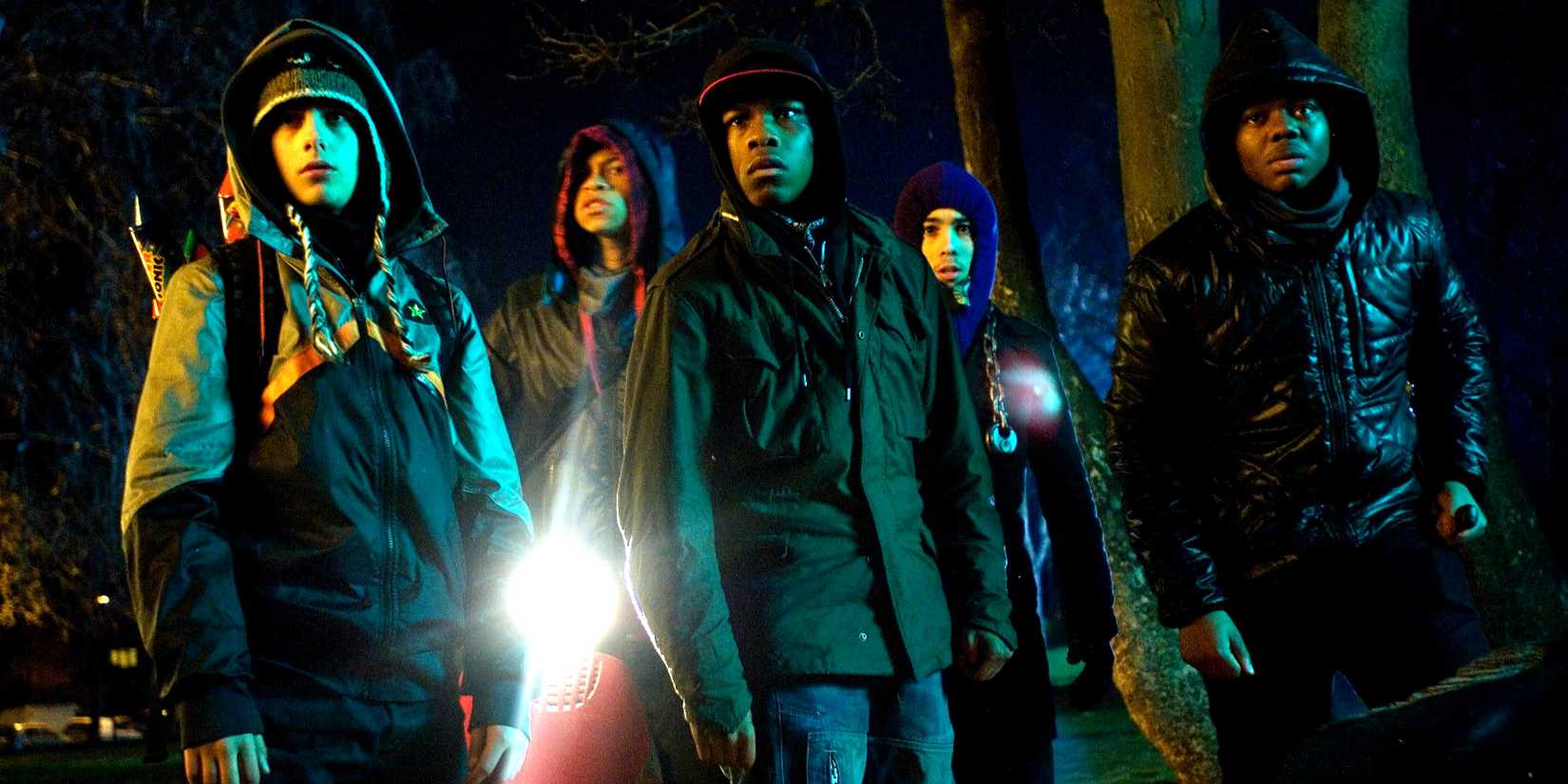 John Boyega and the other kids in the street at night in Attack the Block