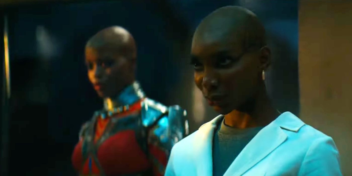 Aneka standing next to Ayo in Black Panther 2