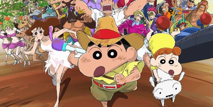 Crayon Shin-chan image with some of the cast
