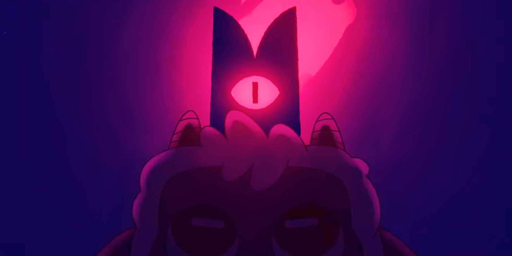 Closeup Screenshot of Crown from Cult of the Lamb Trailer.