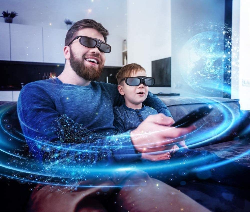 DLP 144Hz Rechargeable DLP-Link 3D Active Shutter Glasses for All 3D DLP Projectors 3
