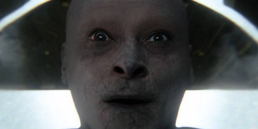 Roland Voight beginning to transform into a Cenobite in Hellraiser (2022)