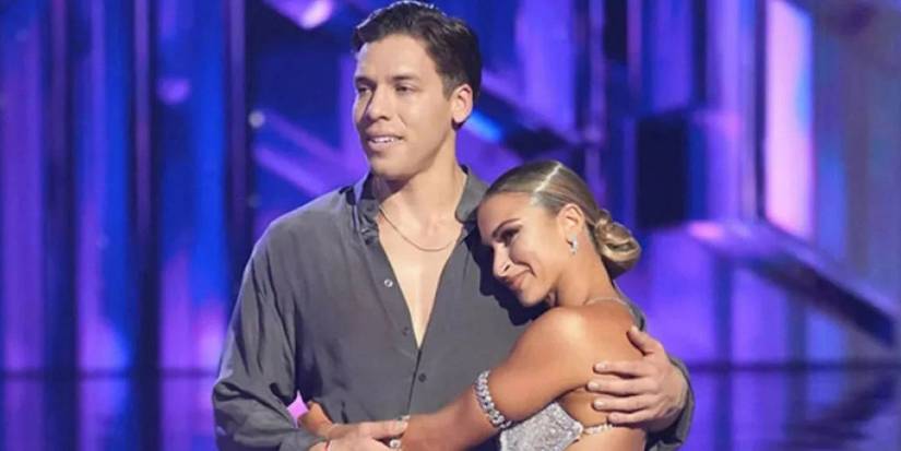 Joseph Baena and Daniella Karagach holding each other on DWTS