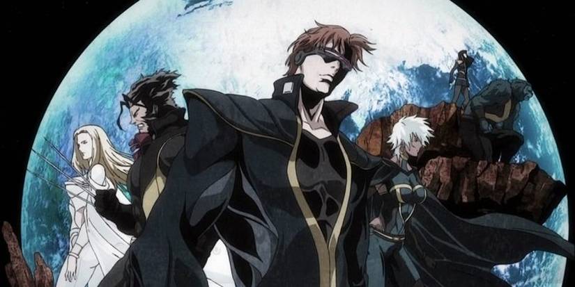 Emma Frost, Wolverin, Cyclops, and Storm in the Marvel X-Men anime