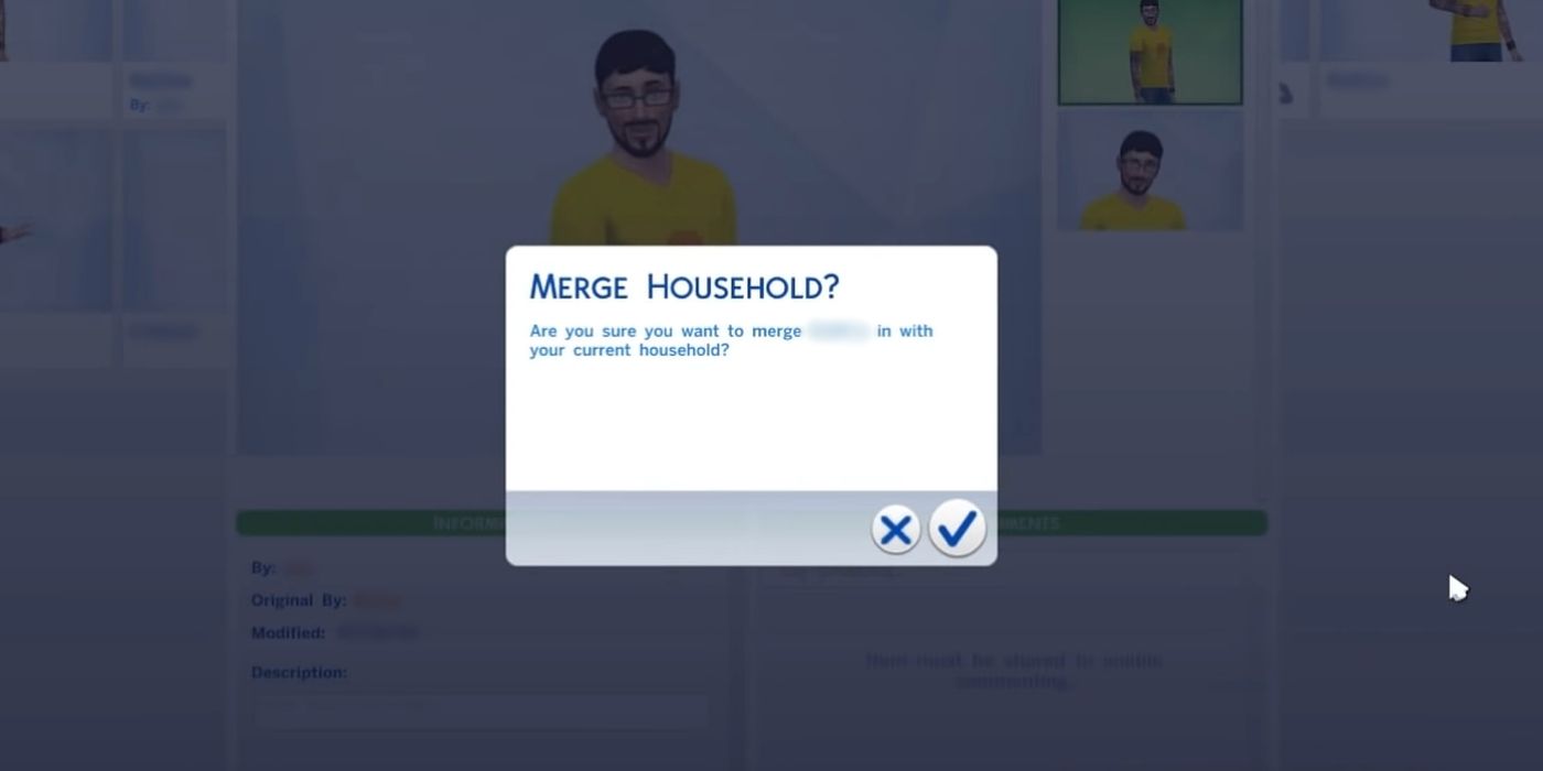 Merge Household Prompt in The Sims 4