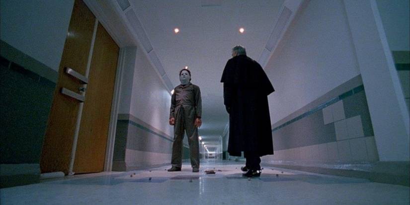 Michael Myers e Dr. Terence Wynn no corte do produtor de Halloween: A Maldição de Michael Myers