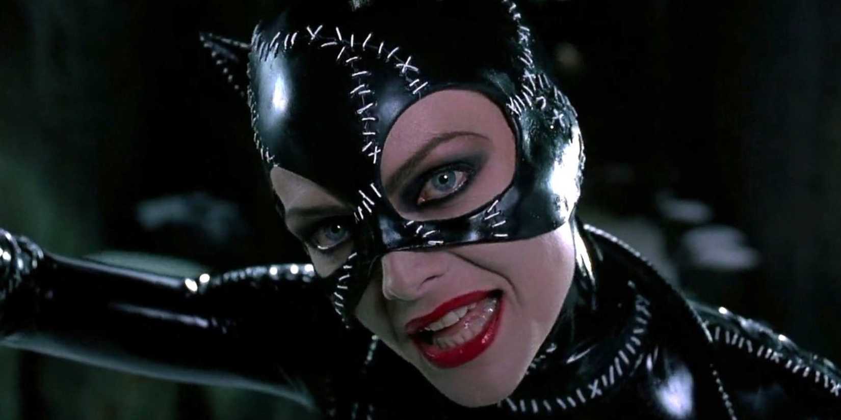 Close up of Michelle Pfeiffer as Catwoman in Batman Returns.