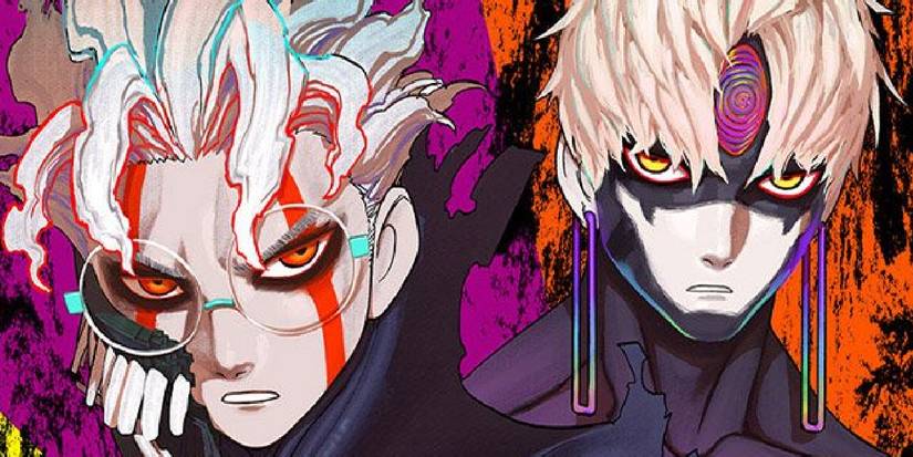 Okarun and the evil eye yokai on the cover of Dandadan volume 6