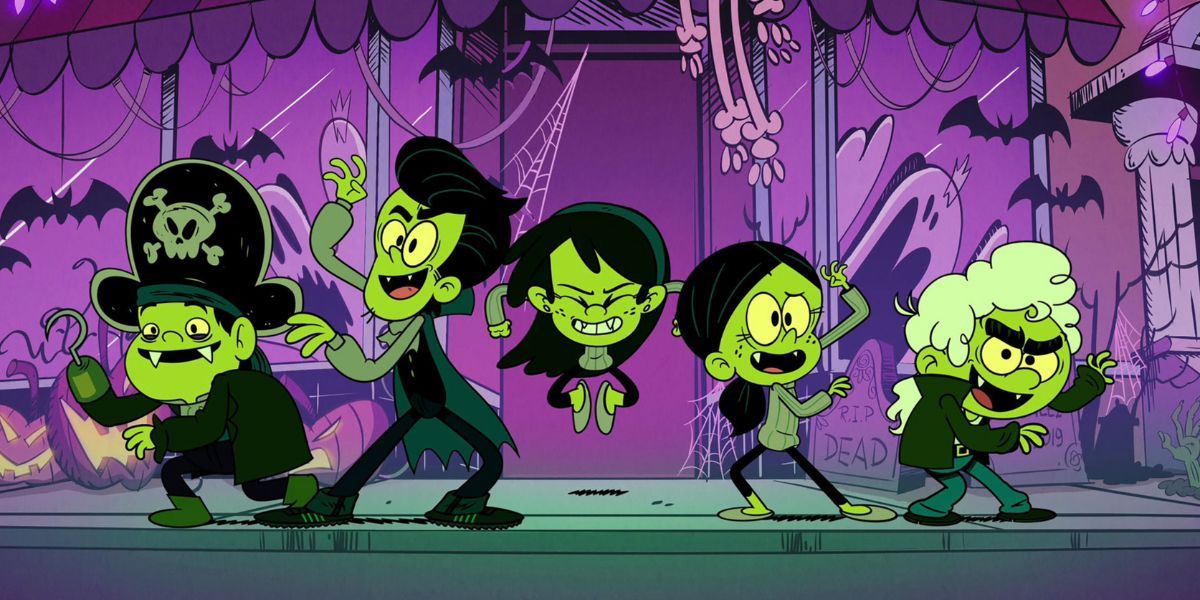 Os Casagrandes como vampiros verdes no episódio New Haunt Halloween