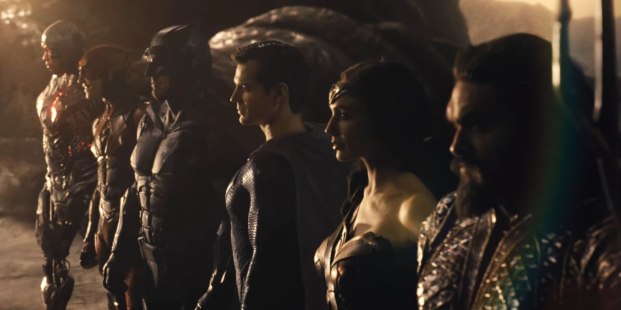 The league stand together in the sunshine in Zack Snyder's Justice League (2021)