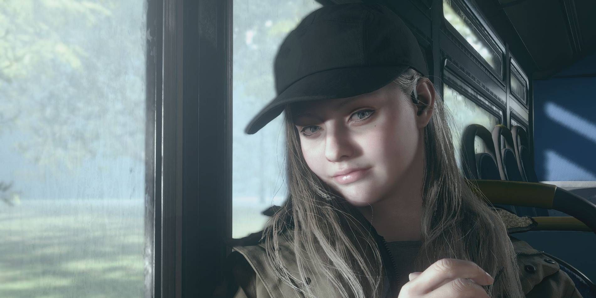Resident Evil Village Shadows of Rose DLC Rose on A Bus  Traveling to Ethan's Grave Story Screenshot